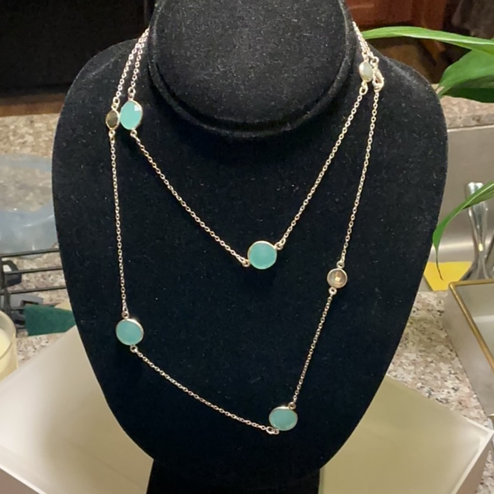 Elegant Silver and Blue Necklace
